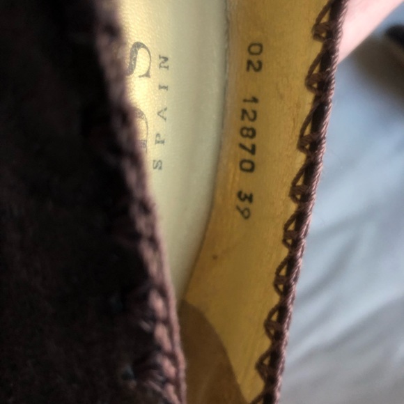 🤎 Vintage Funky Brown sued Heels shoes by David ( made in Spain ) size 39 (8,5) - Picture 7 of 8